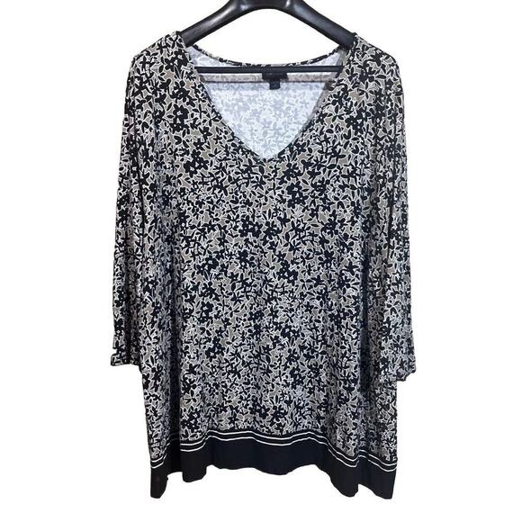 J. JILL Wearever Collection Soft Stretch Floral Artsy Tunic Top Plus Size 4X - Picture 1 of 10